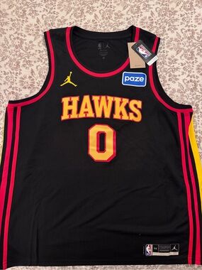 Nike Jordan NBA Atlanta Hawks Kuminga #0 Statement Jersey Size 56 XXL NWT Paze